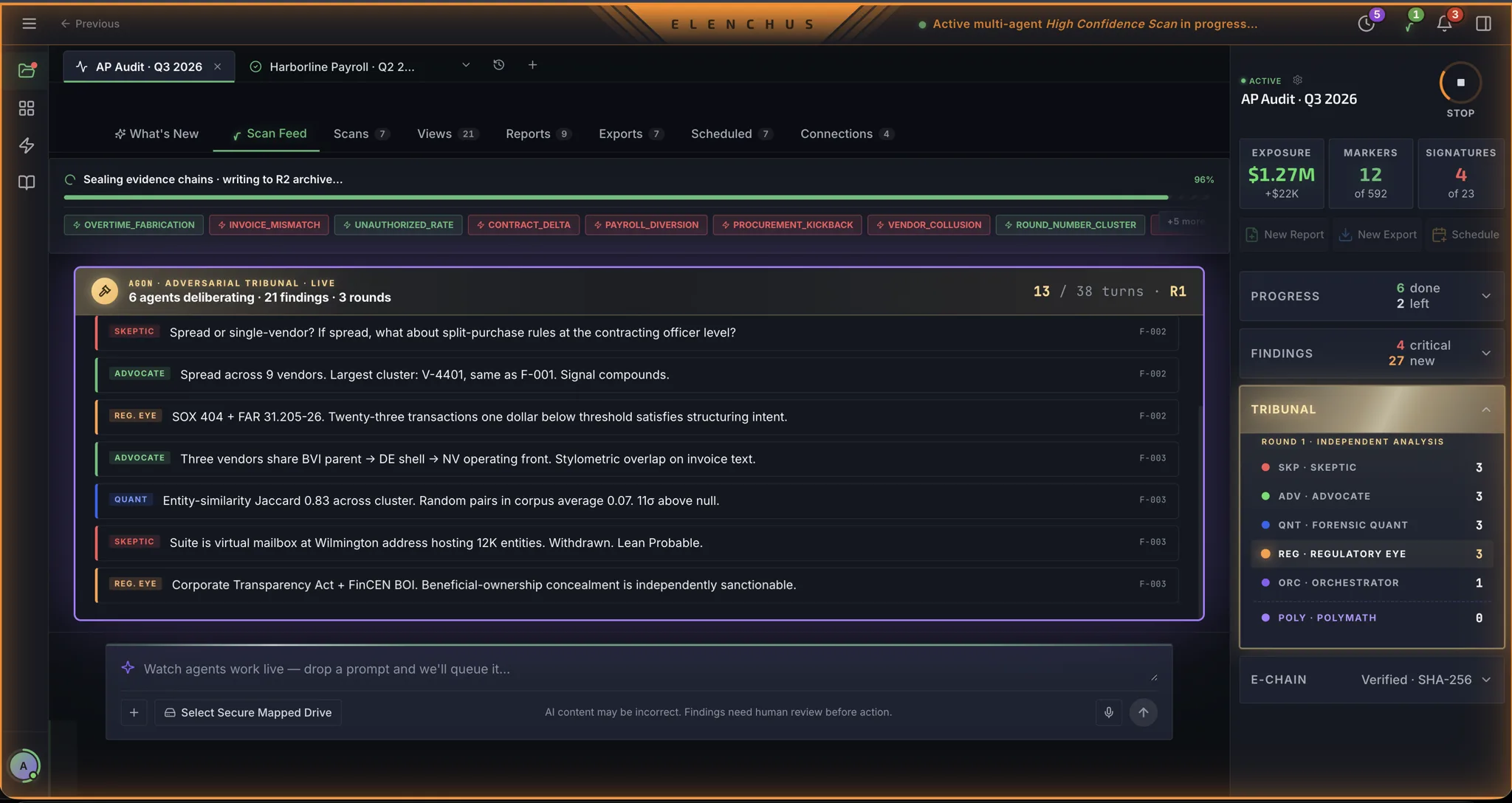 Elenchus adversarial tribunal, live